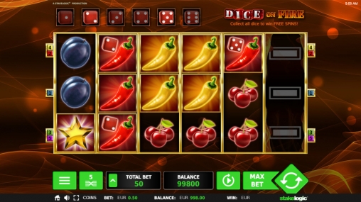 Dice on Fire (Кости в огне) из раздела Игровые автоматы